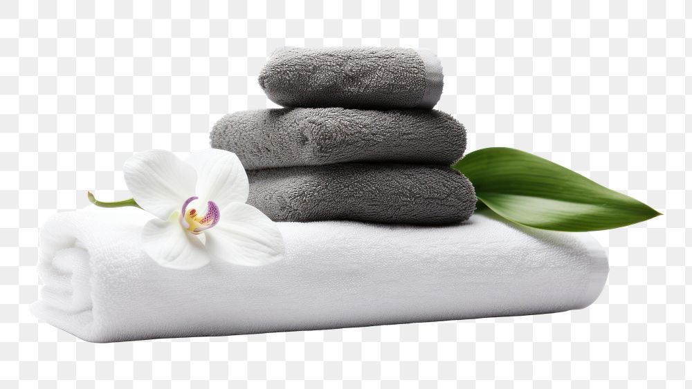 PNG Towel white background relaxation zen-like. AI generated Image by rawpixel.