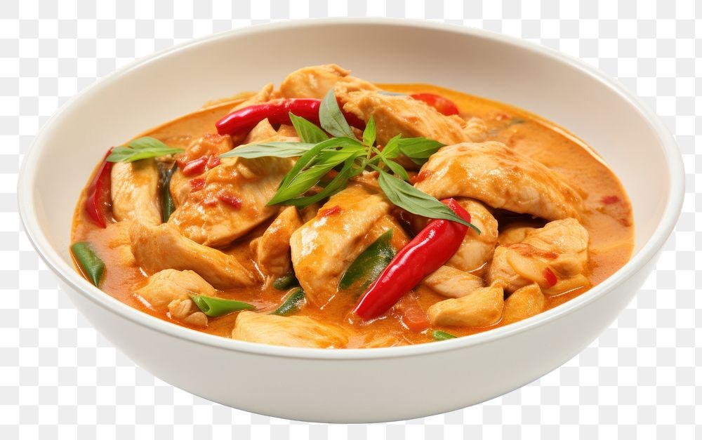 PNG A Thai Panang Chicken Curry curry food bowl. AI generated Image by rawpixel.