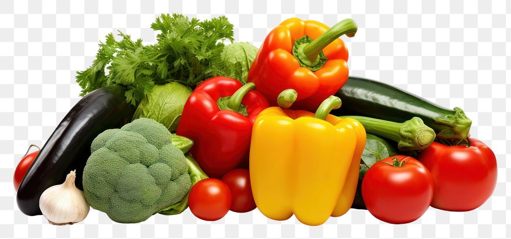 PNG Fresh assorted vegetables plant food white background. AI generated Image by rawpixel.