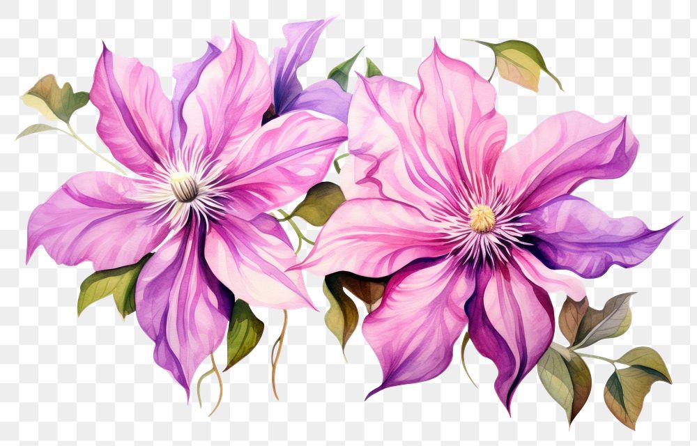 PNG Clematis flower purple petal. 