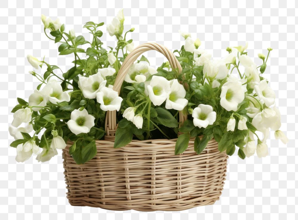PNG Basket flower wicker plant. AI generated Image by rawpixel.