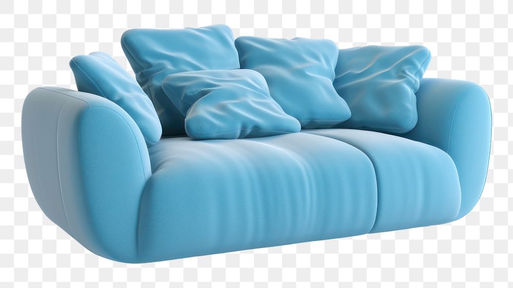 PNG  Sofa furniture cushion pillow. AI generated Image by rawpixel.