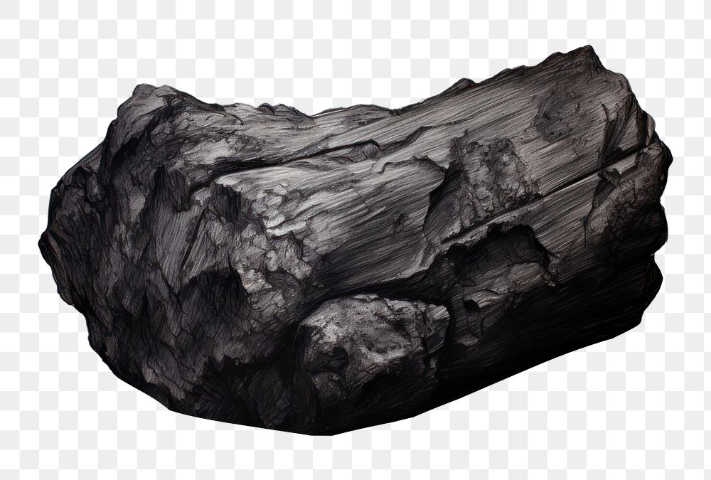 PNG Charcoal mineral rock white background. AI generated Image by rawpixel.