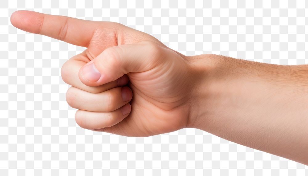 PNG Hand pointing finger white background gesturing touching. 