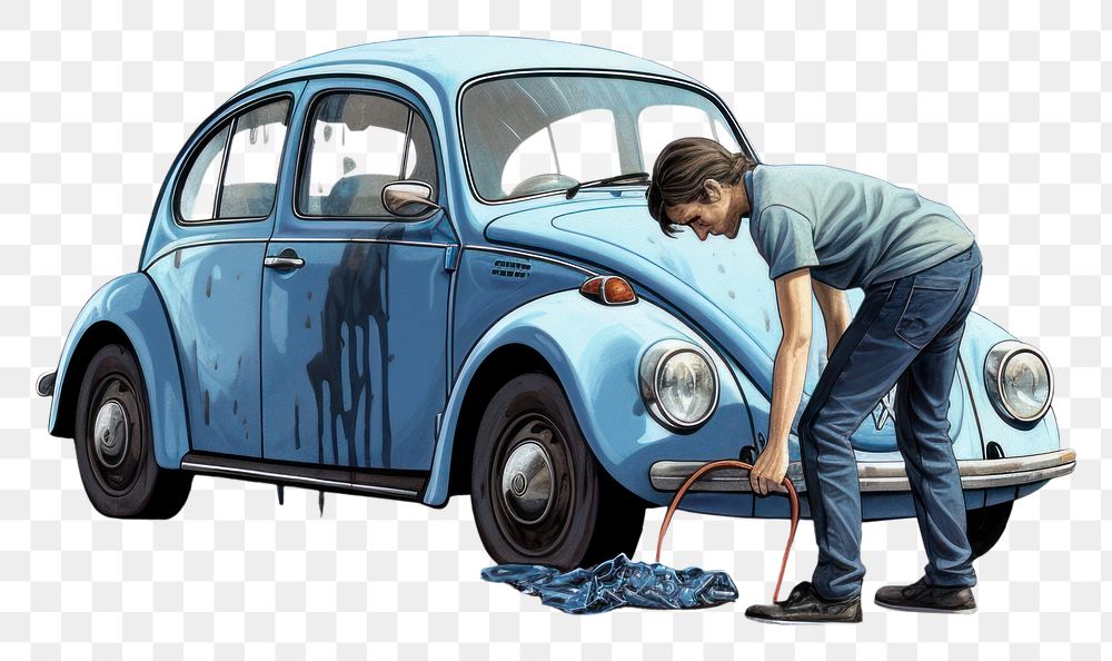 PNG Person cleaning a car vehicle adult transportation. AI generated Image by rawpixel.