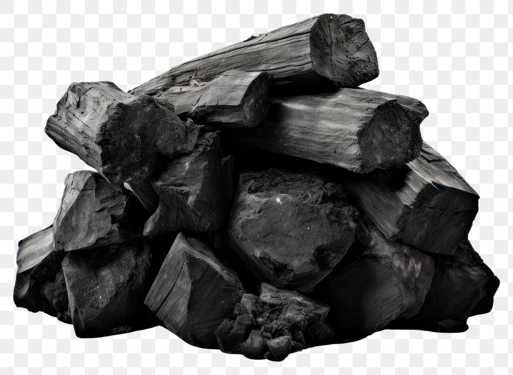 PNG Natural wood charcoal rock white background monochrome. 