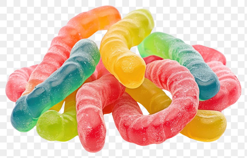 PNG Sour gummy worms confectionery candy food. AI generated Image by rawpixel.