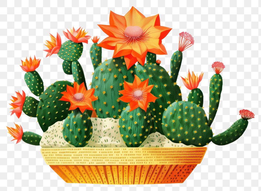 PNG Cactus cartoon flower plant. AI generated Image by rawpixel.