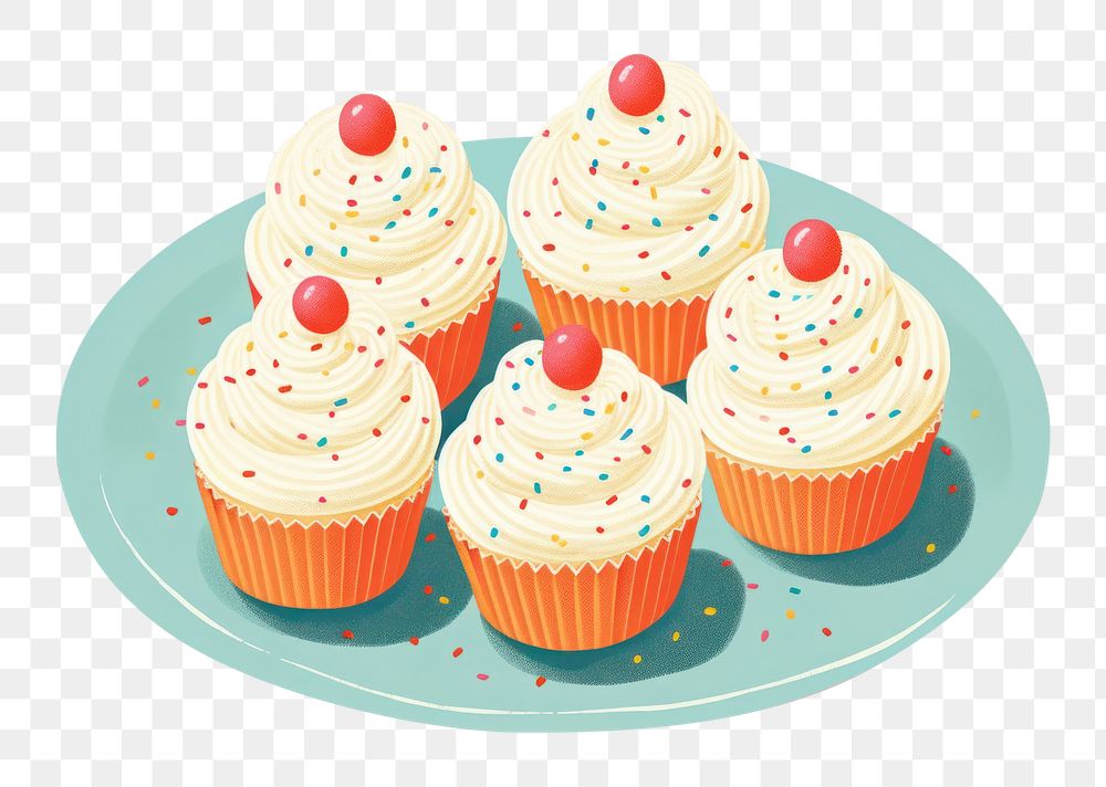 PNG Cupcake sprinkles dessert cartoon. 