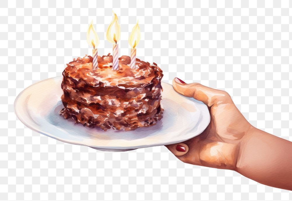 PNG Chocolate birthday cake candle dessert food. AI generated Image by rawpixel.