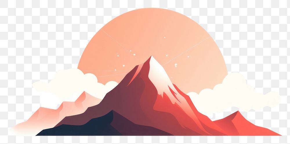 PNG  Mountain volcano nature sunset. AI generated Image by rawpixel.