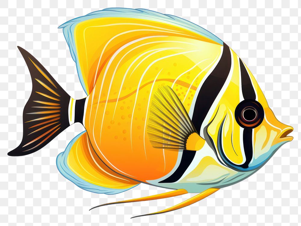 PNG Agel butterfly fish animal white background pomacanthidae. AI generated Image by rawpixel.