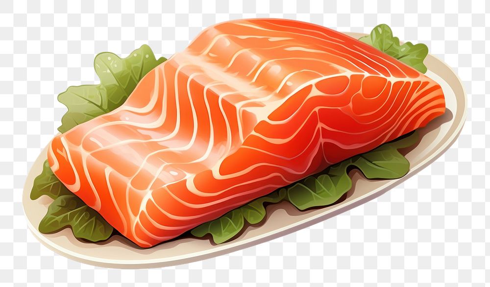 PNG Salmon shashimi seafood vegetable freshness. AI generated Image by rawpixel.