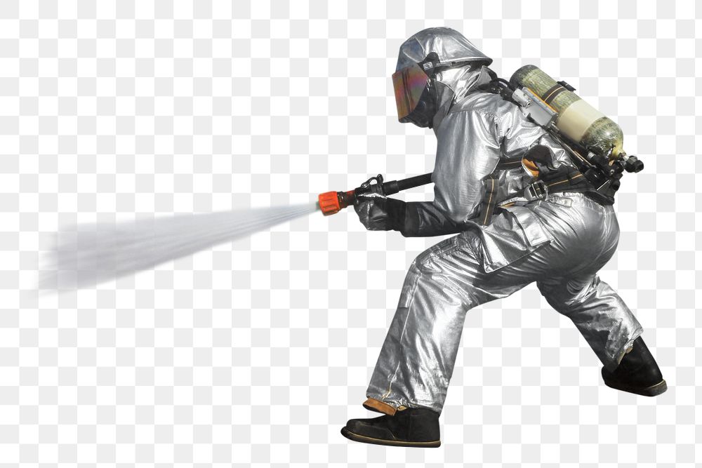 Fire rescue working png, transparent background