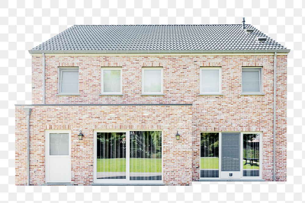 Brick house png, transparent background