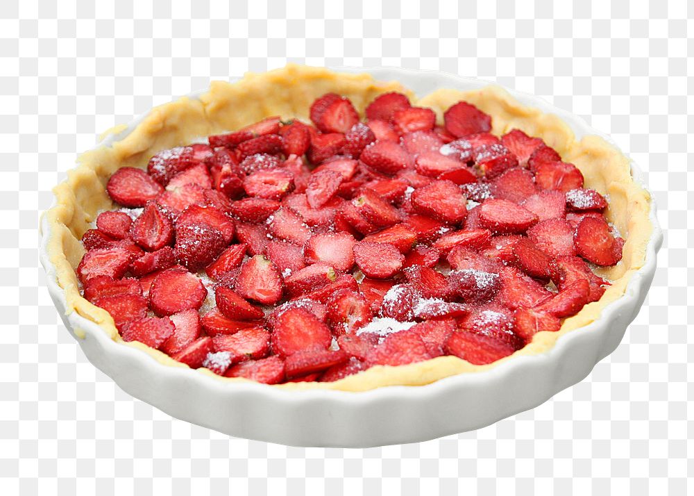 Strawberry pie dessert png sticker, transparent background