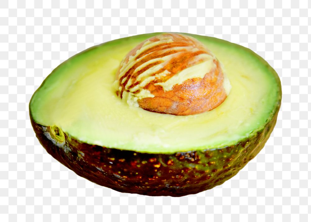 Avocado cut half png sticker, transparent background