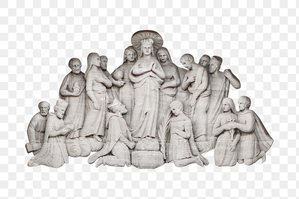 Religious sculpture png sticker, transparent background