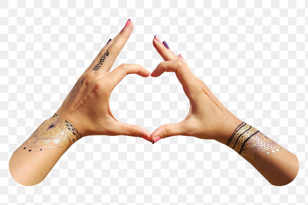 Couple heart hands png, transparent background