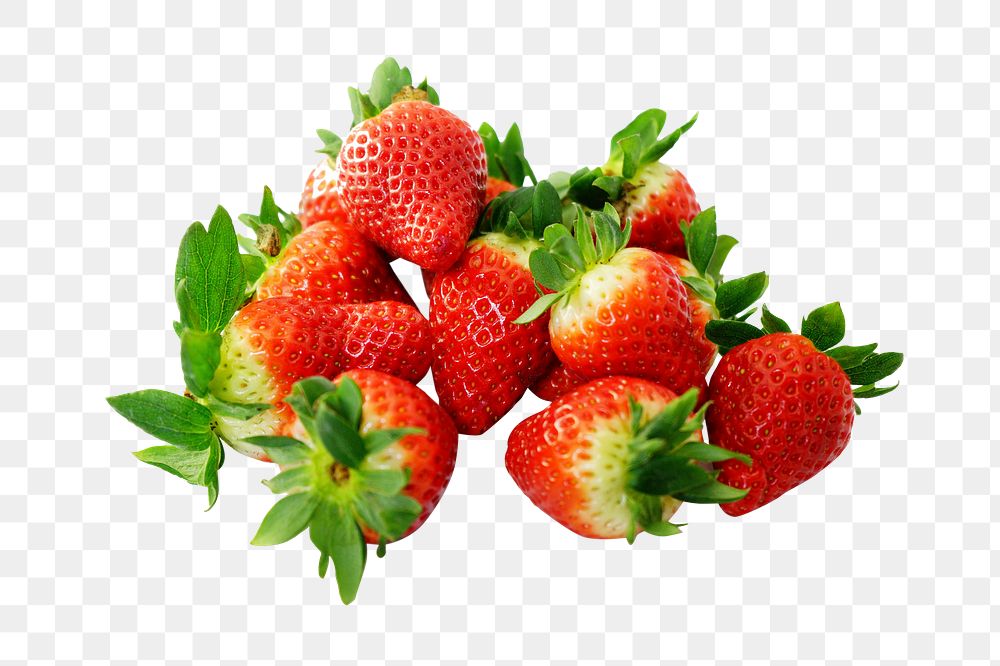 Fresh strawberry fruit png, transparent background