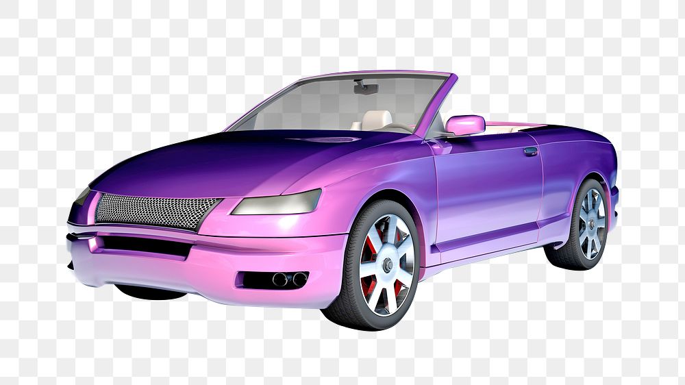 Purple sports car png vehicle sticker, transparent background