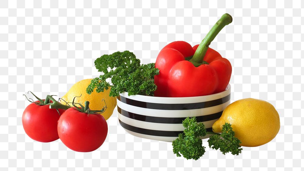 Vegetable bowl png, transparent background