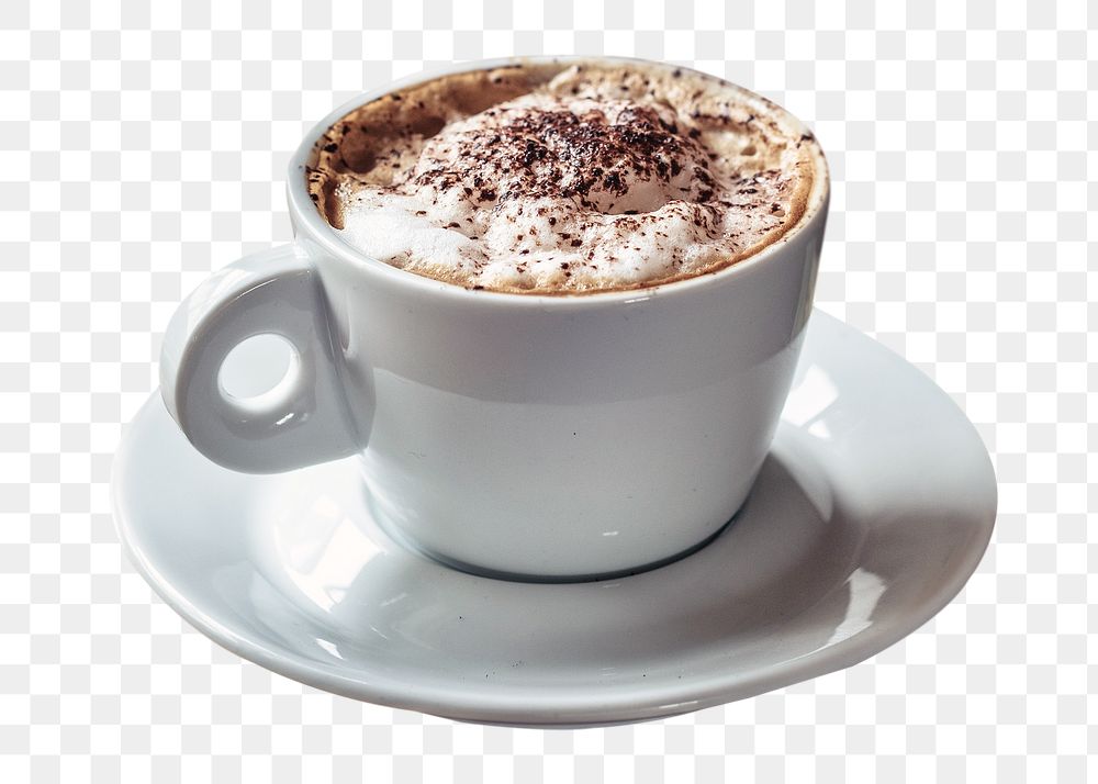 Latte coffee cup png, transparent background