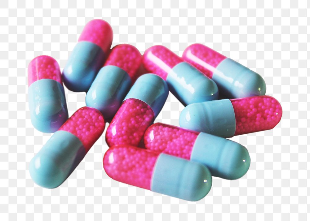 Medicine capsules png, transparent background