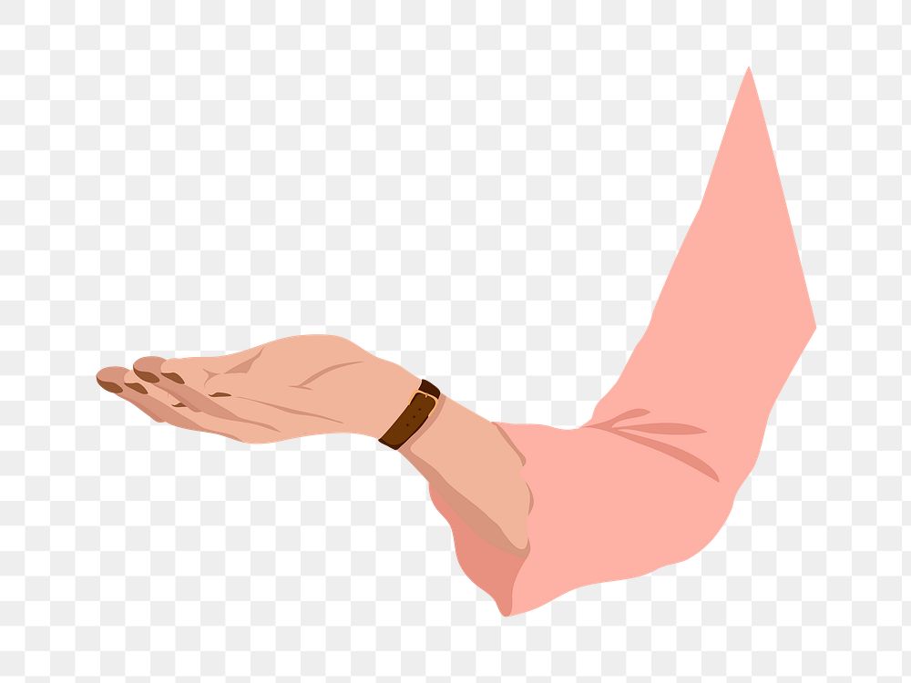 Hand presenting png sticker, vector illustration transparent background