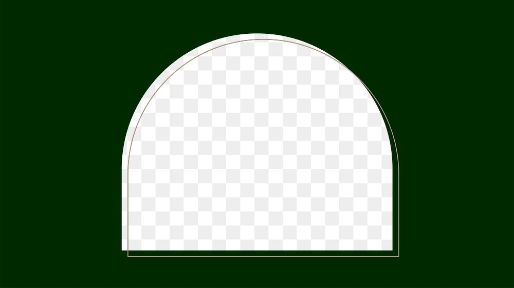 Arch frame png dark green sticker, transparent background