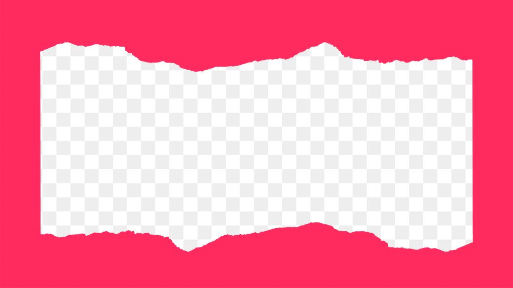 Pink frame png ripped paper sticker, transparent background