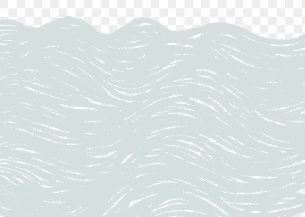 Wave border png illustration sticker, transparent background