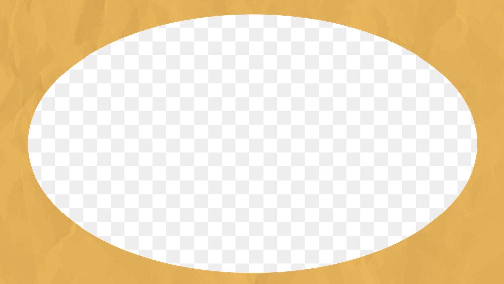 Png yellow paper textured border frame, transparent background