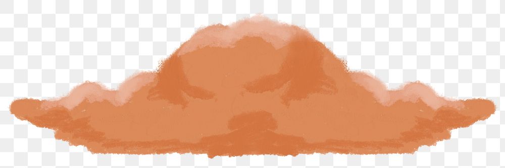 Orange cloud png transparent background