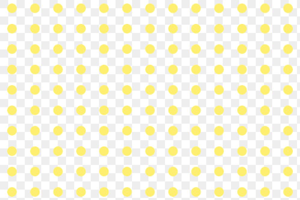 Png yellow polka dot pattern, transparent background