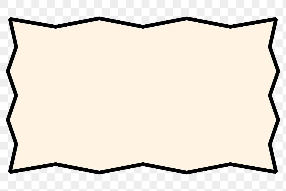 Zigzag rectangle badge png, transparent background