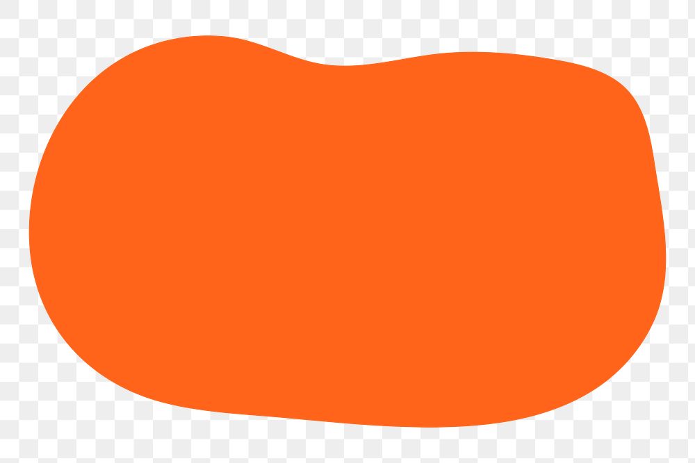 Png orange blob shape, transparent background