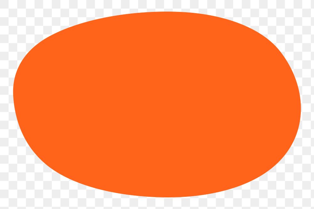 Orange oval png, transparent background