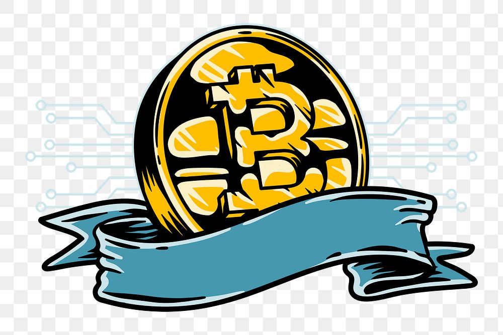 Bitcoin banner png element, transparent background