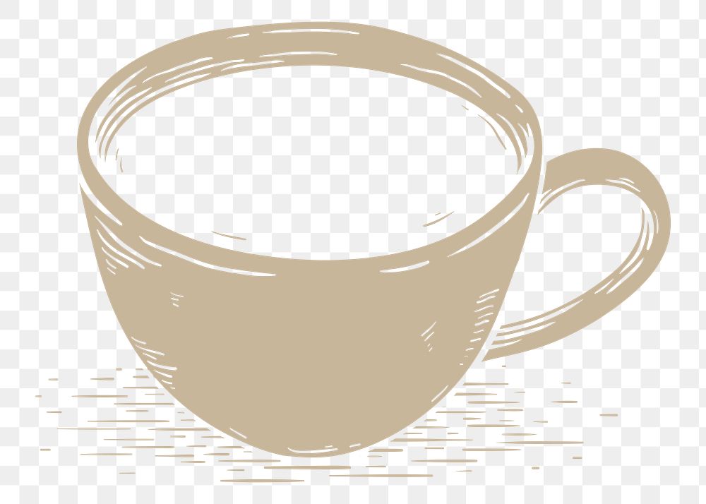 Beige coffee cup png element, transparent background