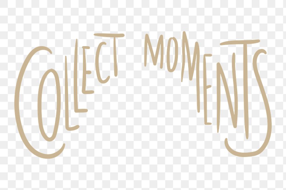 Collect moments png word element typography, transparent background