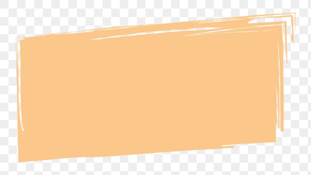 Orange rectangle shape png, transparent background
