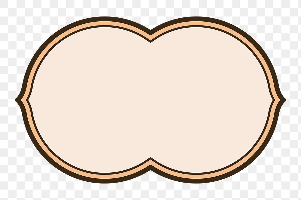 Pastel orange badge png, transparent background