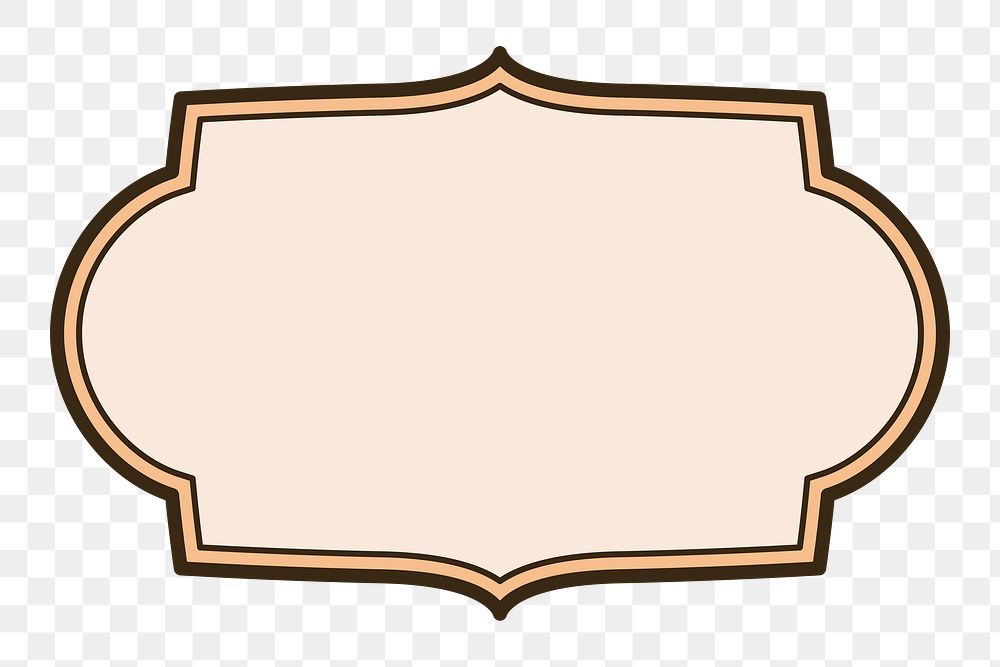 Pastel orange badge png, transparent background