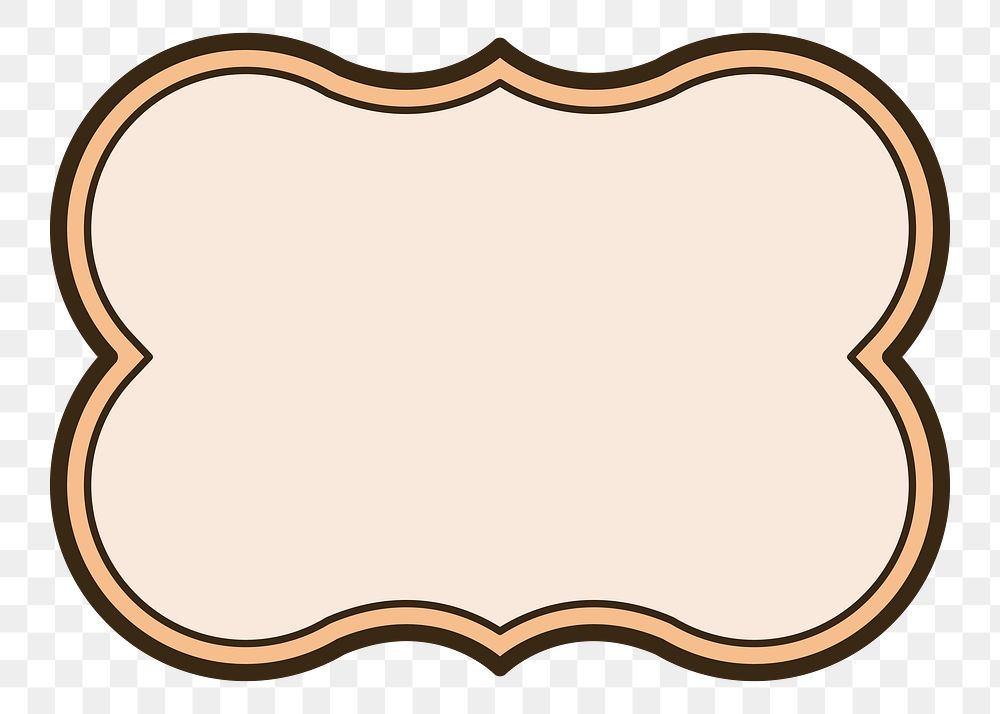 Pastel orange badge png, transparent background