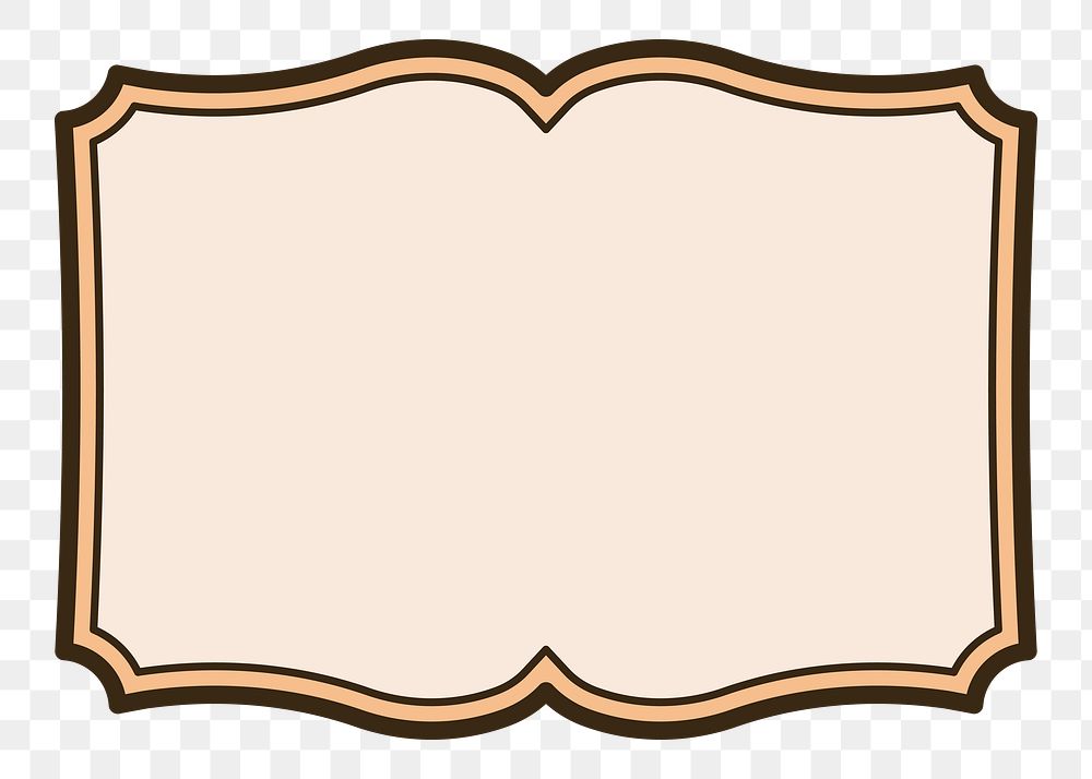 Pastel orange badge png, transparent background