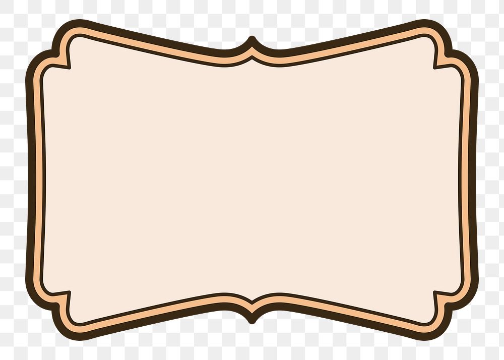 Pastel orange badge png, transparent background