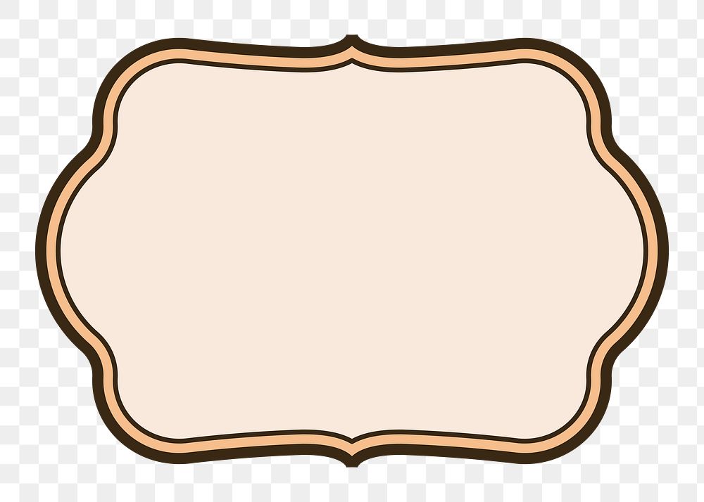 Pastel orange badge png, transparent background