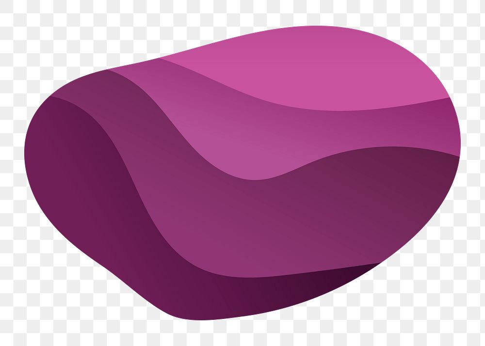 Purple organic shape png, transparent background