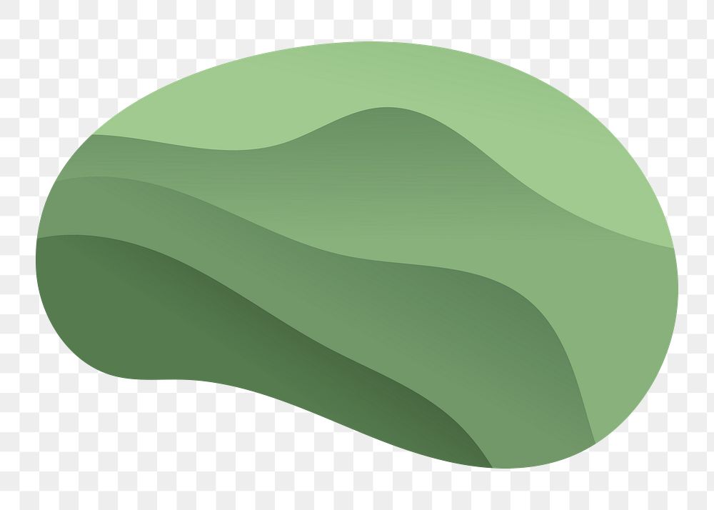 Green organic shape png, transparent background